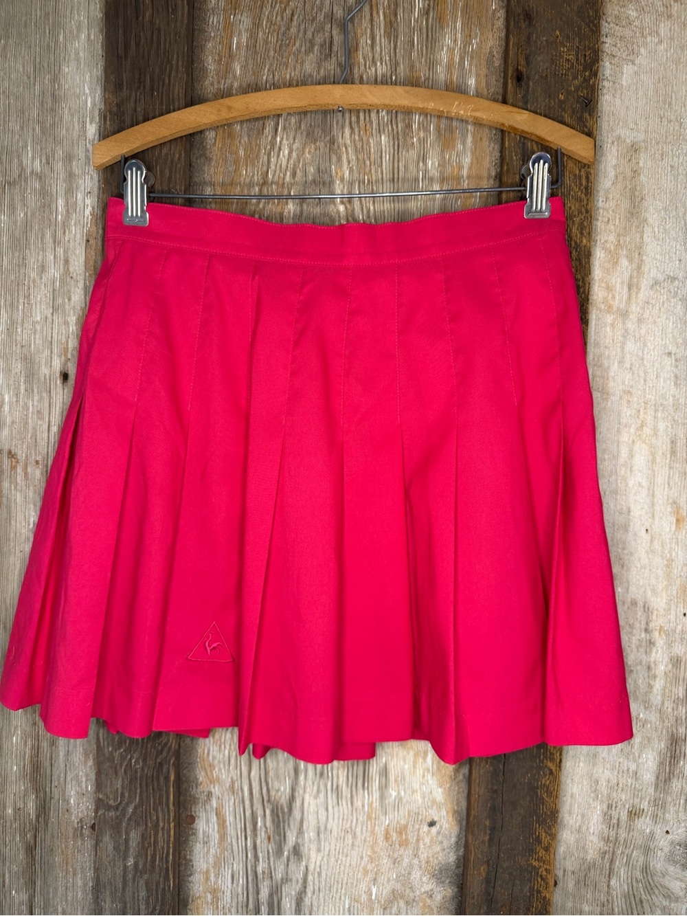 VTG 80s Le Coq Sportif Pleated Tennis/Golf Mini Skirt Hot Pink Made in USA Sz:12